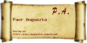 Paor Auguszta névjegykártya